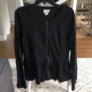 Caslon Knit Peplum Sweatshirt Jacket